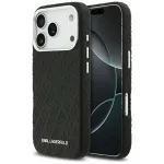 Karl Lagerfeld FW Stamped Karl MagSafe dėklas, skirtas Apple iPhone 17 Pro, juodos spalvos
