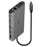 Lindy DST-Mini XT, USB-C ne&scaron;iojamojo kompiuterio mini dokas su vienu ekranu (4K) arba dviem ekranais (Full HD) ir 100 W įkrovimu per laidą