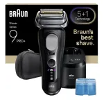 Folijinis skustuvas Braun Series 9 Pro+ 9660CC juodas sidabrinis nerūdijantis plienas