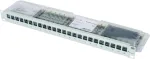 TELEG&Auml;RTNER 19 inch 1U modulinis patch panelis su 24 AMJ-S Cat.6A ekranuotais moduliais, T568A, IDC be įrankių, RJ45/RJ11/RJ12 J02023A0039