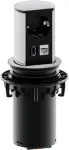 Bachmann ELEVATOR įleidžiamas i&scaron;traukiamas stalvir&scaron;io jungčių blokas su Schuko, RJ45 Cat 6, USB 3.0 Type A - matinis chromas (928.005)