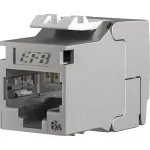 EFB E-20094-24 RJ45 Keystone Slimline/Shortbody Cat.6A komponentų sertifikuotas sidabrinis, 24 vnt.