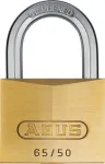 ABUS 65/50 KD spyna - kieto žalvario korpusas, grūdinto plieno lankas, skirtingi raktai