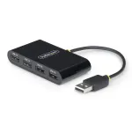 StarTech.com ST4200MINI2-USB-HUB USB 2.0 4 prievadų USB &scaron;akotuvas, juodas