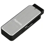 Hama 123900 USB 3.0 atminties kortelių skaitytuvas SD/microSD, aliuminis, juodas/sidabrinis