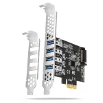 PCIe kortelė Axagon PCEU-43RS &ndash; 4x USB 3.2 Gen 1 5 Gbps prievadai, dvigubas maitinimas, Renesas PD720201, SP ir LP