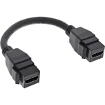 InLine HDMI 2x Keystone laidas 4K/60Hz, HDMI A moteri&scaron;ka/moteri&scaron;ka, juodas, 0,2 m