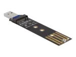 DeLOCK kombinuotas keitiklis M.2 NVMe PCIe arba SATA SSD į USB 3.2 Gen 2, juodas