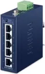 Nevaldomas 5 prievadų Gigabit Ethernet jungiklis PLANET IGS-500T-E (10/100/1000), mėlynas
