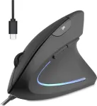 Perixx PERIMICE-513 C vertikali ergonominė pelė USB-C juoda de&scaron;iniarankiams