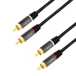 LogiLink CA1202 Garso kabelis 1 m 2 x RCA Juodas