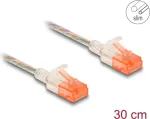 Tinklo kabelis DeLOCK RJ45 Cat.6A U/UTP Slim 0,3m Skaidrus