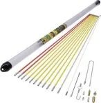 Kabelio traukimo strypai c.k tools MightyRod PRO T5422 12 m komplektas &mdash; stiklo pluo&scaron;to strypų rinkinys kanalams ir vamzdžiams