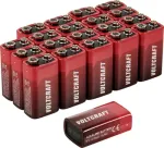 Voltcraft VC-16107985 9 V blokinė baterija, &scaron;arminė-mangano, 550 mAh, 9 V, 20 vnt. (VC-16107985)