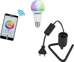 LED lemputė EUROLITE E27 RGB WW CW WiFi, trikampis lizdas, juoda