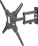 Vision VFM-WA4X4/3 - tvirtinimo komplektas (sieninė ranka) - dviguba sukamoji ranka - LCD ekranui - &scaron;altai valcuotas plienas - juoda - ekrano dydis: 94-152,4 cm (37-60 inch)