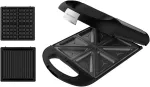 Sumu&scaron;tinių keptuvė Cecotec Rock'nToast Family 3in1, 1500 W, 3 plok&scaron;tės, juoda