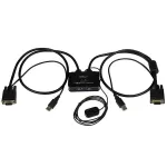 StarTech.com 2 prievadų USB VGA kabelinis KVM jungiklis - maitinamas per USB su nuotoliniu jungikliu