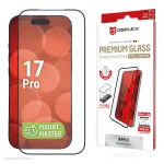 Apsauginis stiklas e.v.i. Displex iPhone 17 Pro Premium su Mount Master &mdash; atsparus įbrėžimams, permatomas/juodas