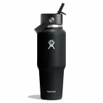 Hydro Flask Travel Bottle Wide Flex Straw Cap 32OZ 946ml Black