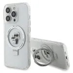 Karl Lagerfeld KLHMP15LHMRSKCH Hardcase Ring Stand MagSafe, skirta iPhone 15 Pro 6,1 inch balta
