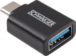 Schwaiger USB Adapter USB 3.1 Type-C Ki&scaron;tukas į USB 3.0 Type-A Lizdas Juodas (CAU310 533)