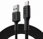 Green Cell PowerStream KABGC21 USB-A &ndash; Lightning kabelis, 1,2 m, juodas