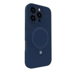 Evelatus Apple iPhone 16 Pro Max Premium MagSafe su stovu Soft Touch Silicone Case Dark Blue