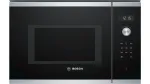Įmontuojama mikrobangų krosnelė Bosch Serie 6 BFL554MS0 &mdash; 900 W, 25 L, sukamasis ir jutiklinis valdymas, nerūdijantis plienas/juoda