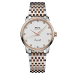 MIDO Baroncelli III Lady Diamonds moteri&scaron;kas automatinis laikrodis M027207220160 33mm rožinio aukso PVD