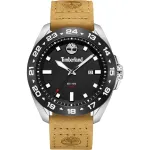 Timberland vyri&scaron;kas laikrodis Henniker II analoginis kvarcinis 44 mm nerūdijančio plieno korpusas ruda odinė apyrankė TDWGB0029401