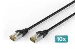 DIGITUS CAT 6A S-FTP lauko komutacinis kabelis, Cu, PE, 5 m, juodas, 10 vienetų paketas