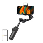 AOCHUAN X2 3 a&scaron;ių i&scaron;maniojo telefono stabilizatorius su RGB ap&scaron;vietimu (juodas)