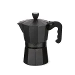 Moka puodas Maestro MR-1666-3-BLACK, rankinis 3 porcijų aliumininis kavos virimo aparatas, 150 ml, juodas