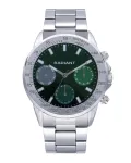 RADIANT vyri&scaron;kas laikrodis RA604703 &ndash; 45 mm nerūdijančio plieno kvarcinis analoginis laikrodis su juodu ciferblatu ir sidabrine apyranke