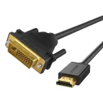 UGREEN HD106 HDMI&ndash;DVI laidas, 2 m, juodas, 1080p, auksu padengti lizdai, triguba ekranuotė