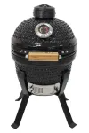 Kamado Bono Picnic keraminis grilis 13 inch su vežimėliu, anglims, juodas