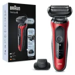 Foilinis skustuvas Braun Series 6 61-R1200s SensoFlex SensoFoil juodai raudonas