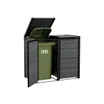 KETER atliekų konteinerių dėžė 2x240L laikymo spinta Hide Away pilka