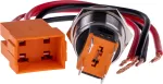 JOY-IT BUTTON22C-M-RD momentinis mygtukas 250V AC 15A SPST NO IP67 IK10 raudonas