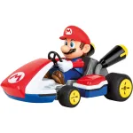 Carrera RC Mario Kart &ndash; Mario lenktyninis kartas su garsu, raudonas/mėlynas, 1:16