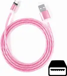 CYOO Flow Light Micro USB įkrovimo kabelis 1 m, rožinis, su tekančios &scaron;viesos efektu CY121350