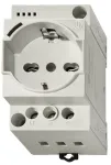 Finder 7U.00.8.230.0000 DIN bėgių montuojamas Schuko ki&scaron;tukinis lizdas, 230 V AC, 16 A, pilkas RAL 7035