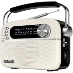 Ne&scaron;iojamas garsiakalbis SVEN SRP-505, baltas (3W, Bluetooth, FM/AM/SW, USB, microSD, AUX, baterija)