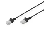 DIGITUS Slim Cat6 U/UTP tinklo kabelis RJ45, 0.3 m, juodas, LSZH