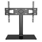 Techly ICA-LCD S07L stovas televizoriui, 32&ndash;65 colių (81&ndash;165,1 cm), 45 kg, VESA 600x400, grūdinto stiklo pagrindas, juodas