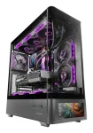 Korpusas TACENS Mars Gaming MCLCDPRO Midi Tower &ndash; juodas, IPS 7.2 colio ekranas, maitinimo &scaron;altinis apačioje, ATX/Micro-ATX/Mini-ITX palaikymas