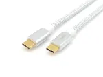 Equip USB 3.2 Gen 2 Type-C į C laidas, vyri&scaron;kas/vyri&scaron;kas, 0,5 m, 5A, sidabrinis, baltas