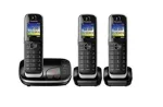 DECT belaidis telefonas Panasonic KX-TGJ323GB (3 rageliai), atsakiklis, skambintojo identifikavimas, 250 įra&scaron;ų, juodas