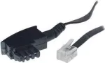 S/CONN 3 m TAE F &ndash; RJ11 juodas permatomas telefono kabelis